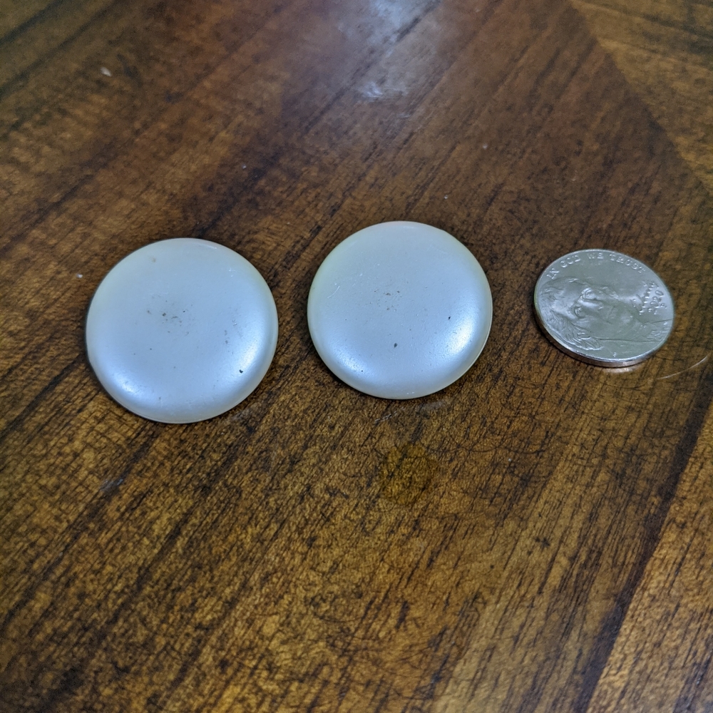 Pearlescent Button Clip on Earrings